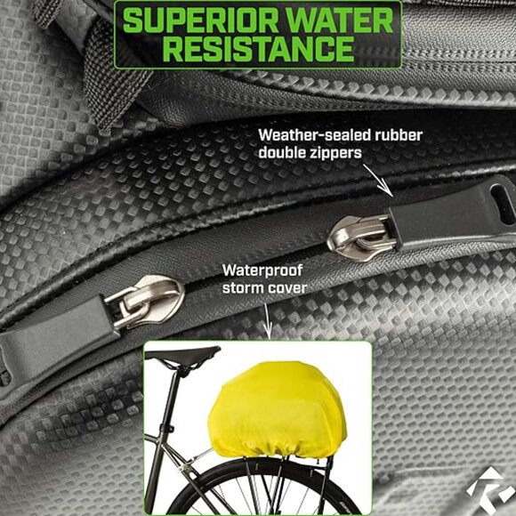 NWT! Revere Waterproof Rigid-Shell Bike Bag w/Side Panniers and Shoulder Strap - Picture 5 of 16